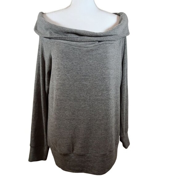 Cupcakes and Cashmere Brooklyn Off Shoulder Top‎ Long Sleeve Gray Size Large - Picture 3 of 11